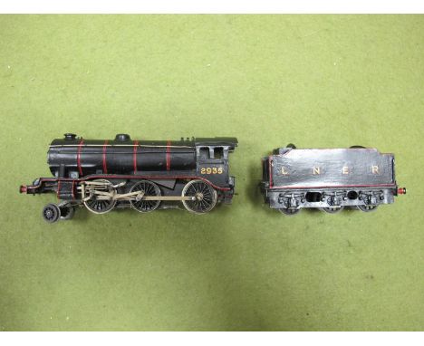 A 'OO' Scale Brass and White Metal Kit Built Model of LNER 2-6-0 Locomotive, fitted with two rail electric pick up. Nicely pa