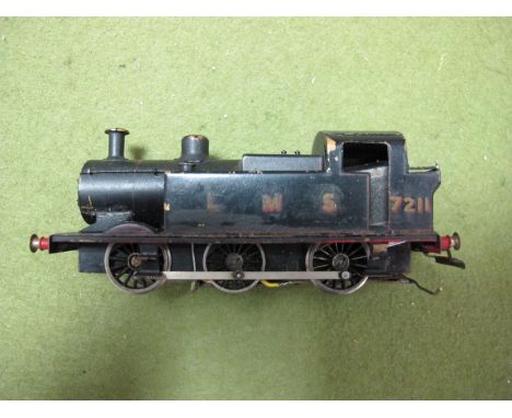 A 'OO' Scale 0-6-0 Brass 'Jinty' Style Locomotive, in LMS black R/No. 7211. In need of gentle restoration.