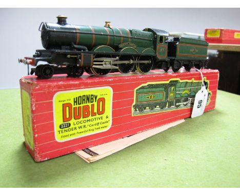 A Hornby Dublo No. 2221 Two Rail 4-6-0 Locomotive and Tender - 'Cardiff Castle', overall very good, however wear to one side 