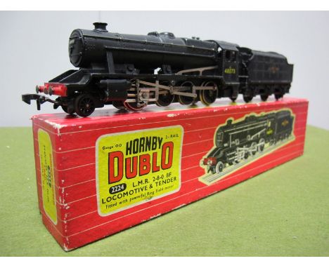 A Hornby Dublo No. 2224 Two Rail 2-8-0 8F Locomotive and Tender R/NO. 48073, fair:- Boxed