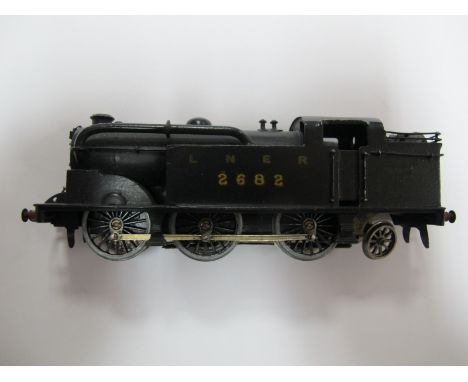 A 'OO' Scale Brass and White Metal Kit Built Model of LNER 0-6-2 N2 Class Tank Locomotive, fitted with two rail electric pick