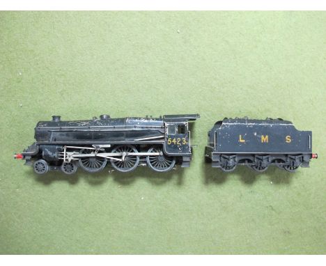 A 'OO' Scale Brass Kit Built Model of LMS 4-6-0 Black Five Locomotive, fitted with unusual two rail electric pick up. Average