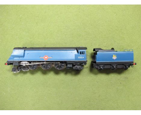 A 'OO' Scale Brass and White Metal Kit Built Model of Southern 4-6-2 Merchant Navy Class Locomotive, excellent paint work in 