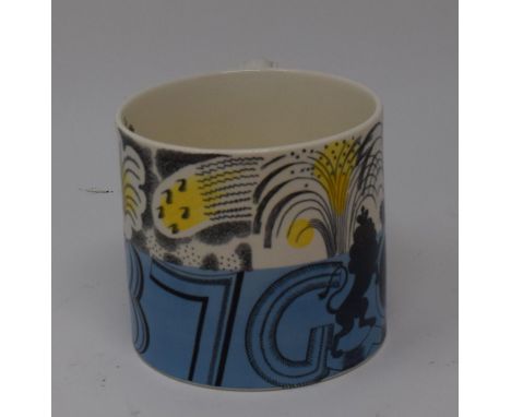 Eric Ravilious for Wedgwood, a George VI coronation mug, 1937, 10 cm highNo chips cracks or restoration , some light scratche