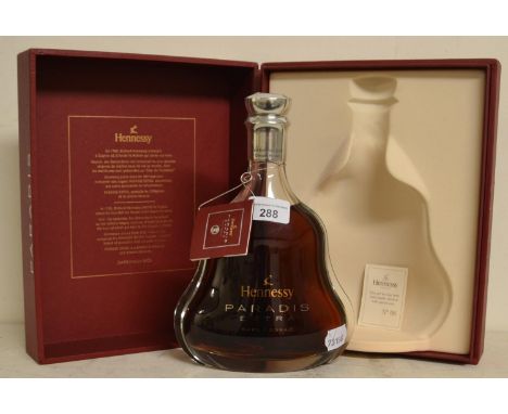 A bottle of Hennessy Paradis Extra Rare cognac, in presentation box 