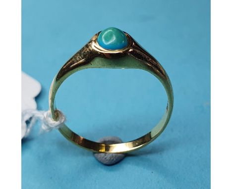 An 18ct gold and opal ring, approx. ring size O, approx. 3.0 g (all in) 