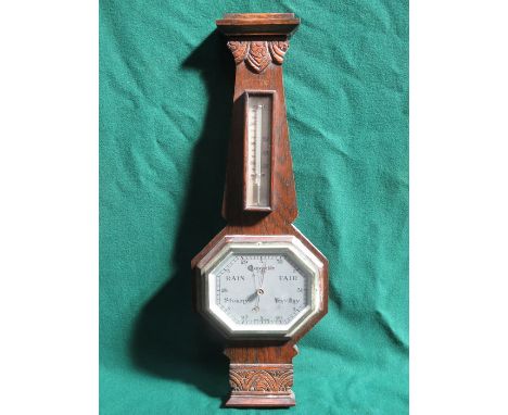 OAK WALL HANGING BAROMETER 