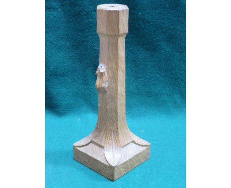 ROBERT THOMPSON MOUSEMAN CARVED TABLE LAMP STAND 