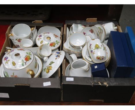 TWO BOXES CONTAINING LARGE QUANTITY OF ROYAL WORCESTER EVESHAM DINNERWARE