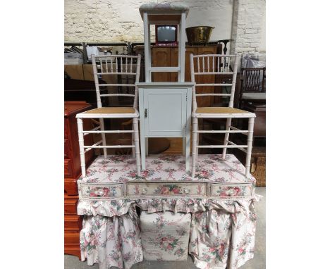 MIXED LOT OF FURNITURE INCLUDING PLANT STAND, PAIR OF CHAIRS, STOOL, DRESSING TABLE, ETC. 