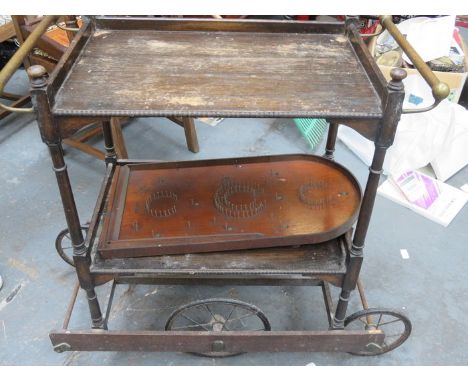 TEA TROLLEY AND BAGATELLE BOARD 