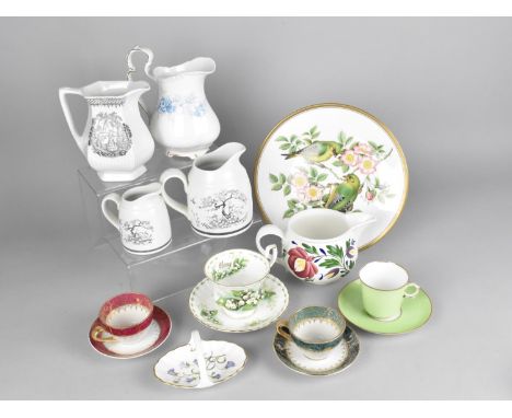 A Collection of Various Ceramics to Comprise Spode Garden Birds Plate, Royal Albert Jug, Adams Jug, Portmeirion Jug, Two Roya