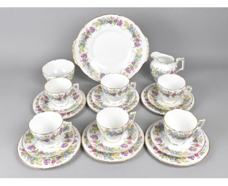 A Coalport Maytime Tea Set to Comprise Six Cups, Six Saucers, Six Side Plates, Milk Jug, Sugar Bowl and a Cake Plate 