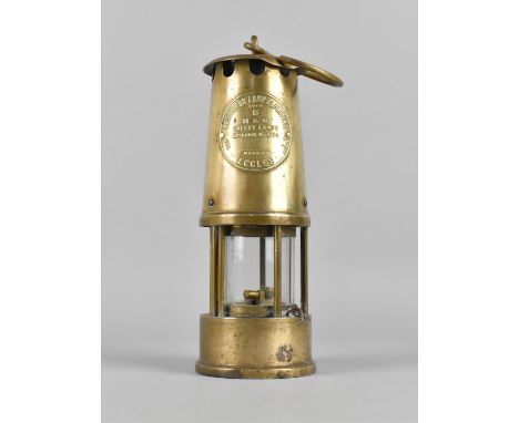 A Vintage Brass Miners Safety Lamp, Type 6, By Protector Lamp and Lighting Co. 