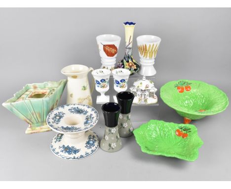 A Collection of Various China to Comprise Beswick Leaf Bowl,    Hock Stand, Tube Lined Vase, Coalport Cottage, Vases, Royal W