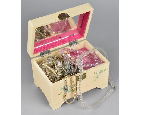 A Vintage Musical Jewellery Box Containing a Small Quantity of Jewellery 