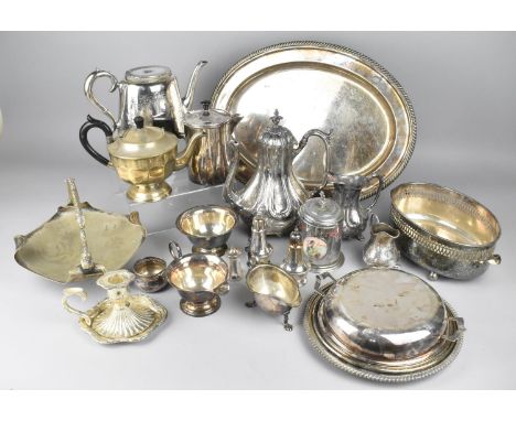 A Large Collection of Various Late 19th and 20th Century Silver Plate to Comprise Large Oval Tray, Victorian Tea Pot, Teaware