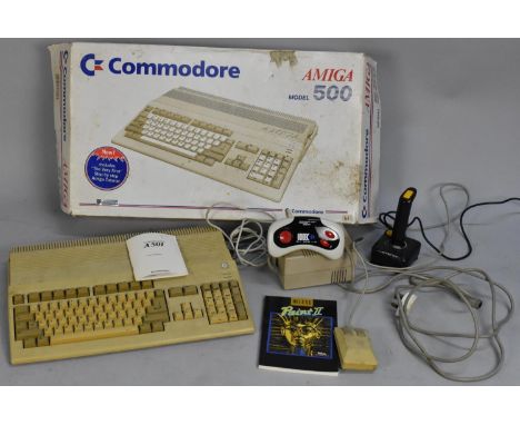 A Vintage Commodore Amiga 500 Computer, Untested in Poor Condition 