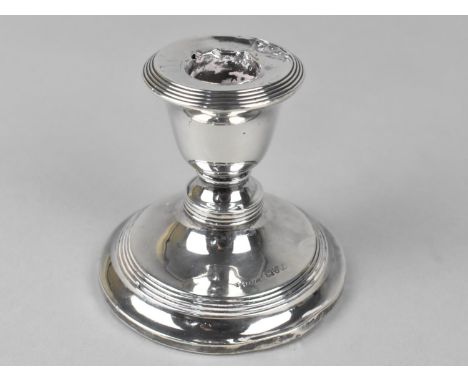 A Silver Candlestick Chester Hallmark, Weighted Base 8cm high 