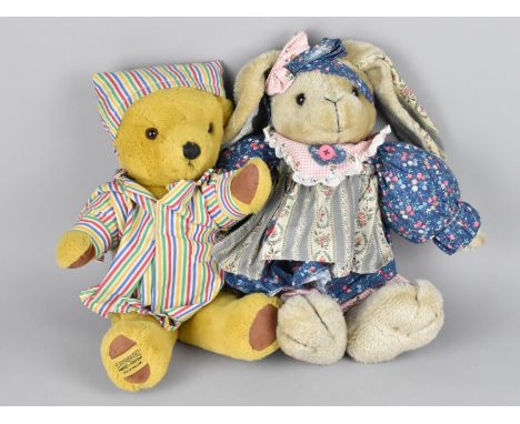 A Merrythought Teddy Bear and and TL Toys Rabbit 