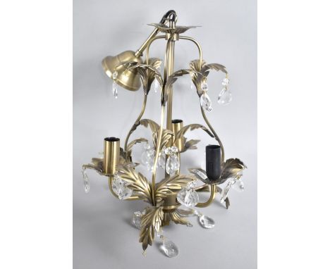 A Modern Three Branch Ceiling Chandelier with Perspex Droppers 