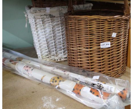 Three wicker baskets and two new Habitat roller blinds (5)