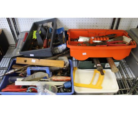 A shelf containing wide selection of hand tools, commercial &amp; domestic use