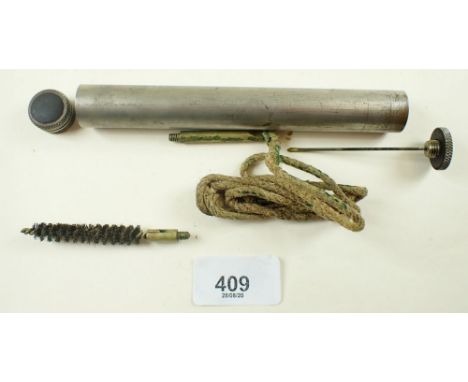 A pocket gun cleaning kit in tube