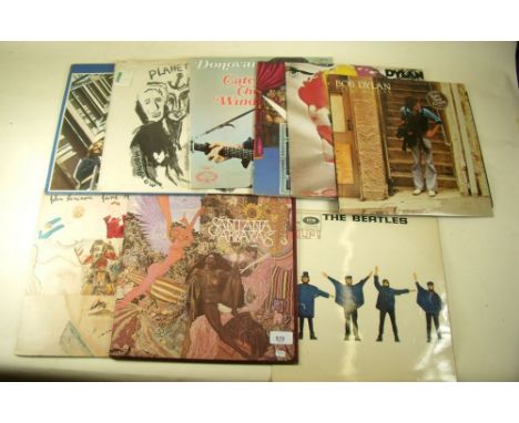 A group of nine LP records including Beatles, Bob Dylan, Ringo Star etc