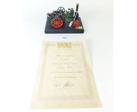A Bassett Lowke model of a Burrel type traction engine - ltd edition number 167 of 2000 with original COA.