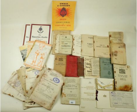A box of WWII Army Instruction 'Guides and Training Memorandum'