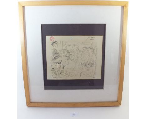 A Picasso print 'Vollard Suite' dated 1933 - signed in pencil, red gallery stamp, 20 x 25cm