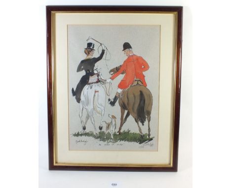 Mark Huskington - a cheeky hunting print 'Touch of Class' 39 x 28cm