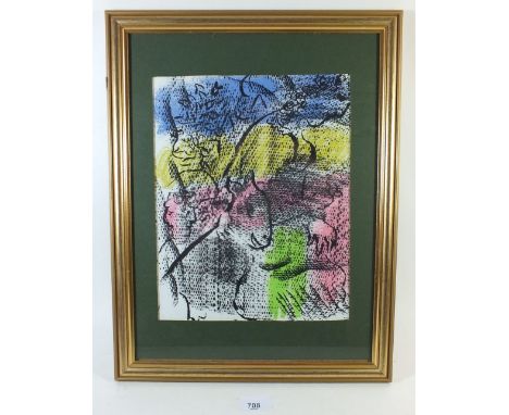 Marc Chagall Lithograph Siecle No 34 1970, estimated edition of 3000.   Mourlot Imprimeur, Paris,  29cm x 23cm.