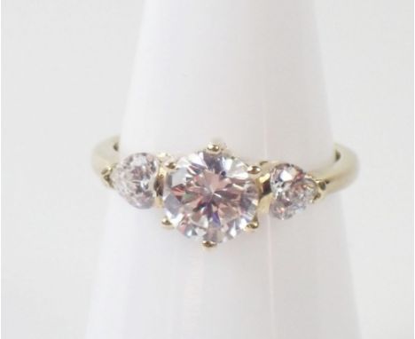 A 9ct gold ring set cubic zirconia, size K