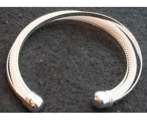 Indian, presumed silver woven torque bangle. P&amp;P Group 1 (£14+VAT for the first lot and £1+VAT for subsequent lots) 