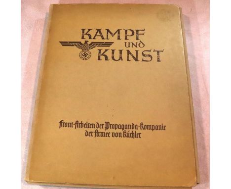 WWII German Kampf und Kunst, a large format folio of the Front Works of the propaganda Kunchler, forward dated 1941, all in g