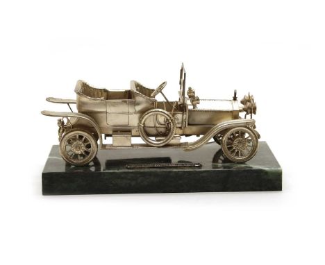 A silver scale model of a Rolls Royce, London 1977, car 19cm wideCondition report: Some damage to wheel - see additional imag