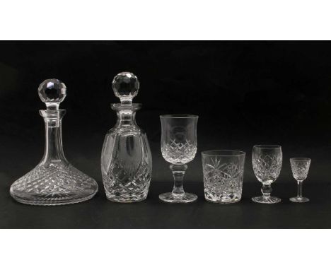 A collection of predominantly Waterford crystal, to include an Alana pattern ship's decanter, a Shannon Jubilee pattern decan