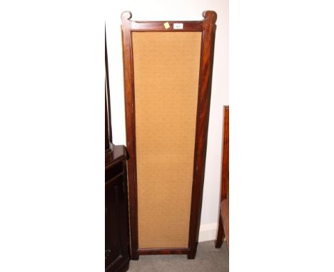 An early 20th Century two-fold screen with fabric inset panels, each panel 15" x 54"