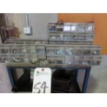 (Lot) Cabinets w/ Nuts, Bolts & Steel Cart