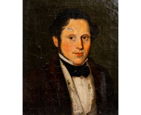 Full title: French school, attributed to J. Varin de Chaumont (19th C.): Portrait of Maurice Ulmo, oil on canvas, dated 1835D