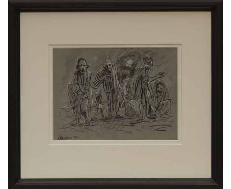 * PETER HOWSON, 
STUDY FOR PRISONERS OF WAR 
mixed media on paper, signed and dated 2011
22cm x 30cm
Mounted, framed and unde