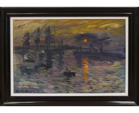 CONTEMPORARY SCHOOL,
AFTER CLAUDE MONET
oil canvas laid down on board signed 'J M'
59.5cm x 89cm
Framed and under glass