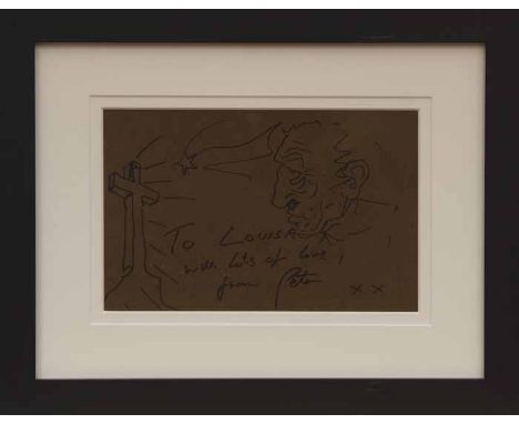 * PETER HOWSON OBE,
TO LOUISA
pen on paper, signed and inscribed "To Louisa, with lots of love from Peter x x"
21cm x 32.5cm
