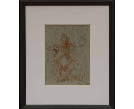 * PETER HOWSON OBE,
RESOLUTE
mixed media on paper, signed and dated 2005
28.5cm x 21cm
Mounted, framed and under glass