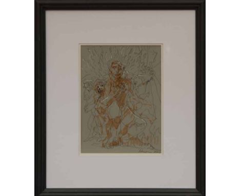 * PETER HOWSON OBE,
RESOLUTE
mixed media on paper, signed and dated 2005
28.5cm x 21cm
Mounted, framed and under glass