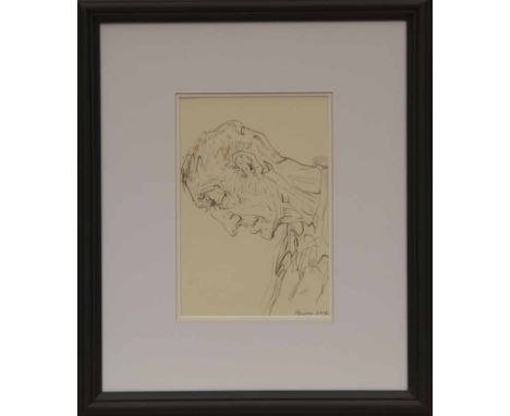 * PETER HOWSON OBE, SIDE PROFILE mixed media on paper, signed and dated 2012 27.5cm x 18.5cm Mounted, framed and under glass