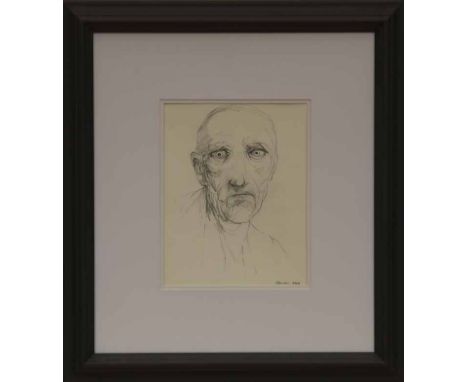 * PETER HOWSON OBE,
THE FEAR
pencil on paper, signed and dated 2009
25cm x 19cm
Mounted, framed and under glass