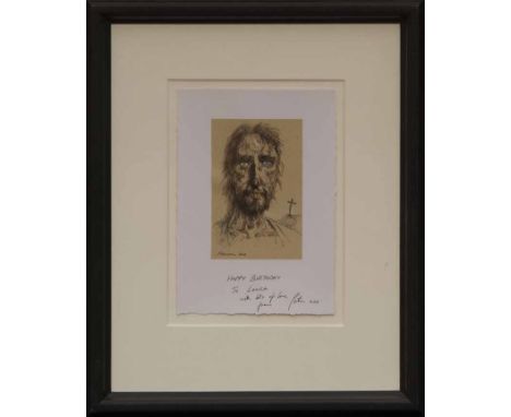 * PETER HOWSON OBE,
HAPPY BIRTHDAY
mixed media on paper, signed, dated 2010 and inscribed "Happy Birthday To Louisa with lots